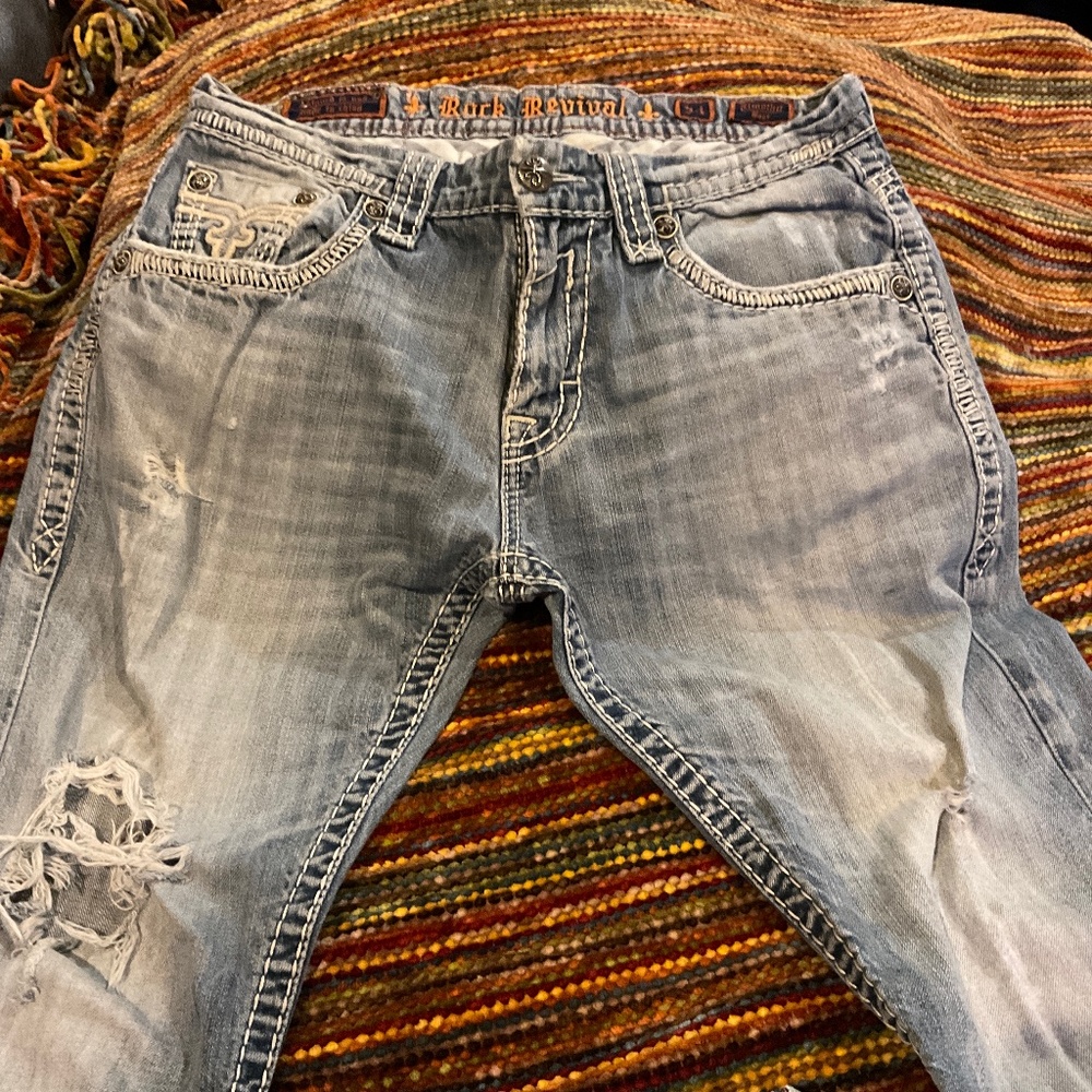 COPY - COPY - LOVINGLY WORN ROCK REVIVAL JEANS